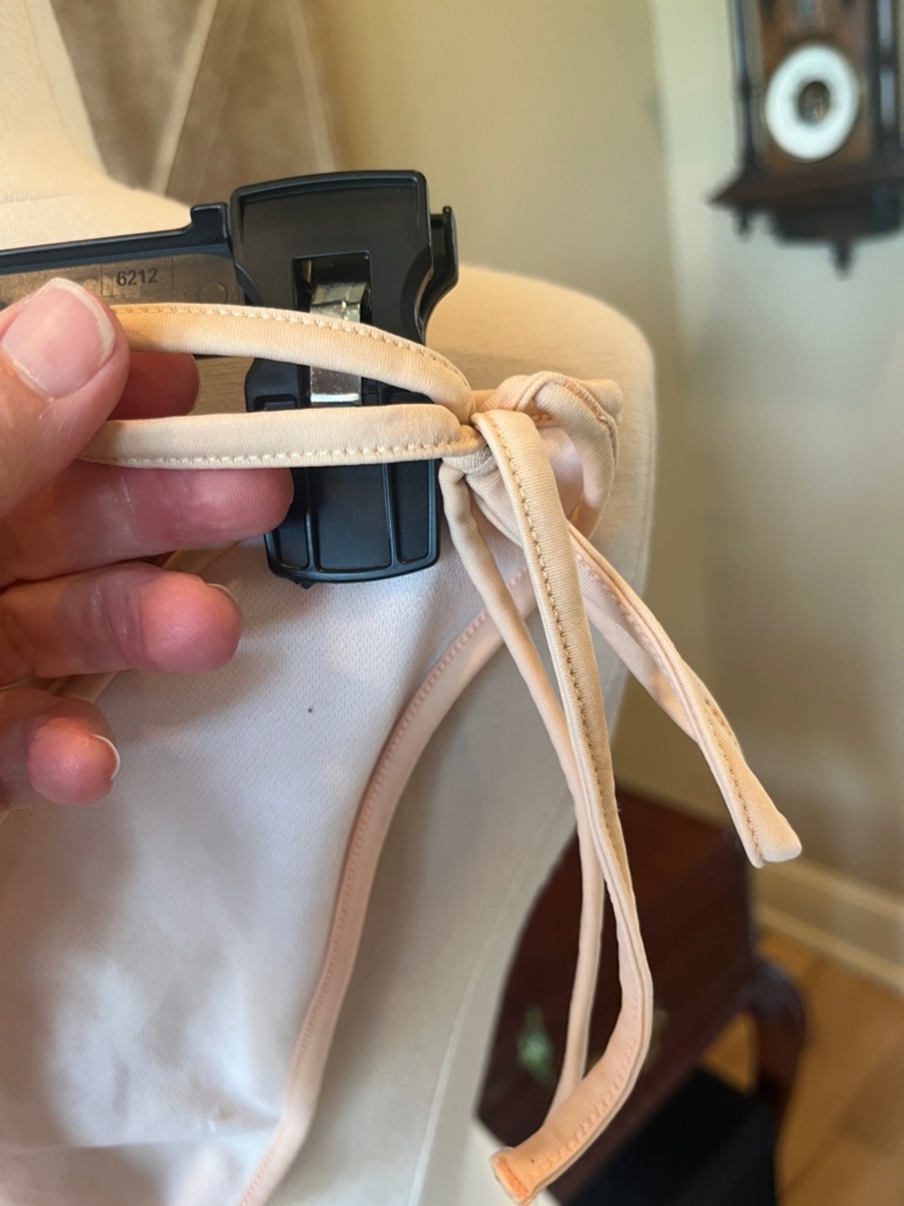 Beige Neutral Apricot Ruffled String Bikini - Picture 4 of 8